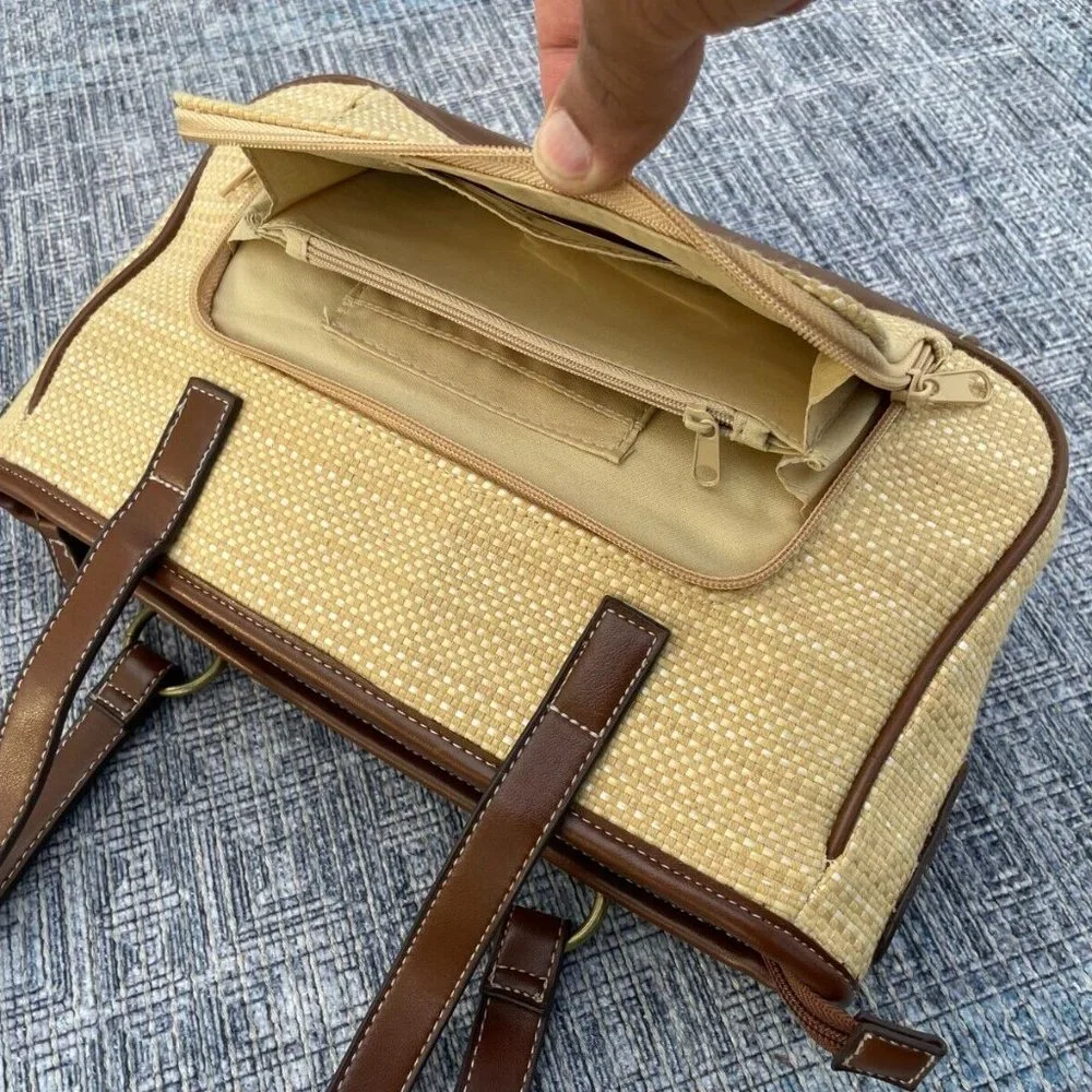 Women Shoulder Bag Brown Tan Tone Fashion Unbranded Handbag Multiple Compartment